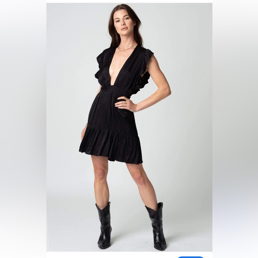 Stillwater The Jessie Mini Dress Womens Medium Ruffles Dark Feminine Witchy Goth